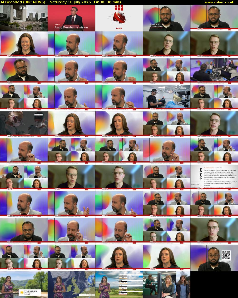 AI Decoded (BBC NEWS) Saturday 18 July 2026 14:30 - 15:00
