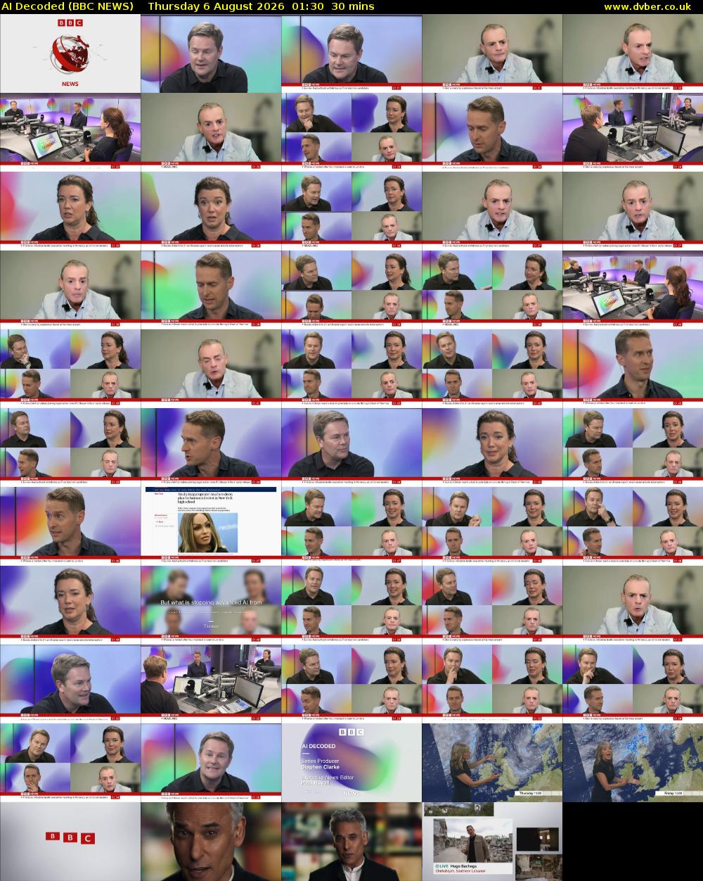 AI Decoded (BBC NEWS) Thursday 6 August 2026 01:30 - 02:00