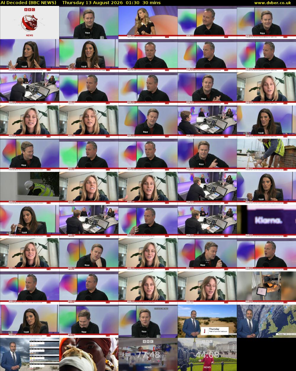 AI Decoded (BBC NEWS) Thursday 13 August 2026 01:30 - 02:00