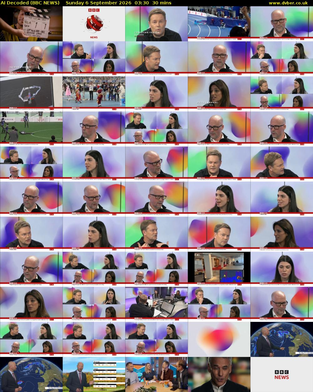 AI Decoded (BBC NEWS) Sunday 6 September 2026 03:30 - 04:00