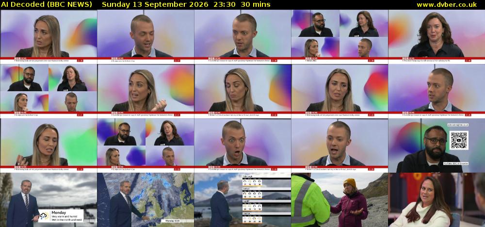 AI Decoded (BBC NEWS) Sunday 13 September 2026 23:30 - 00:00
