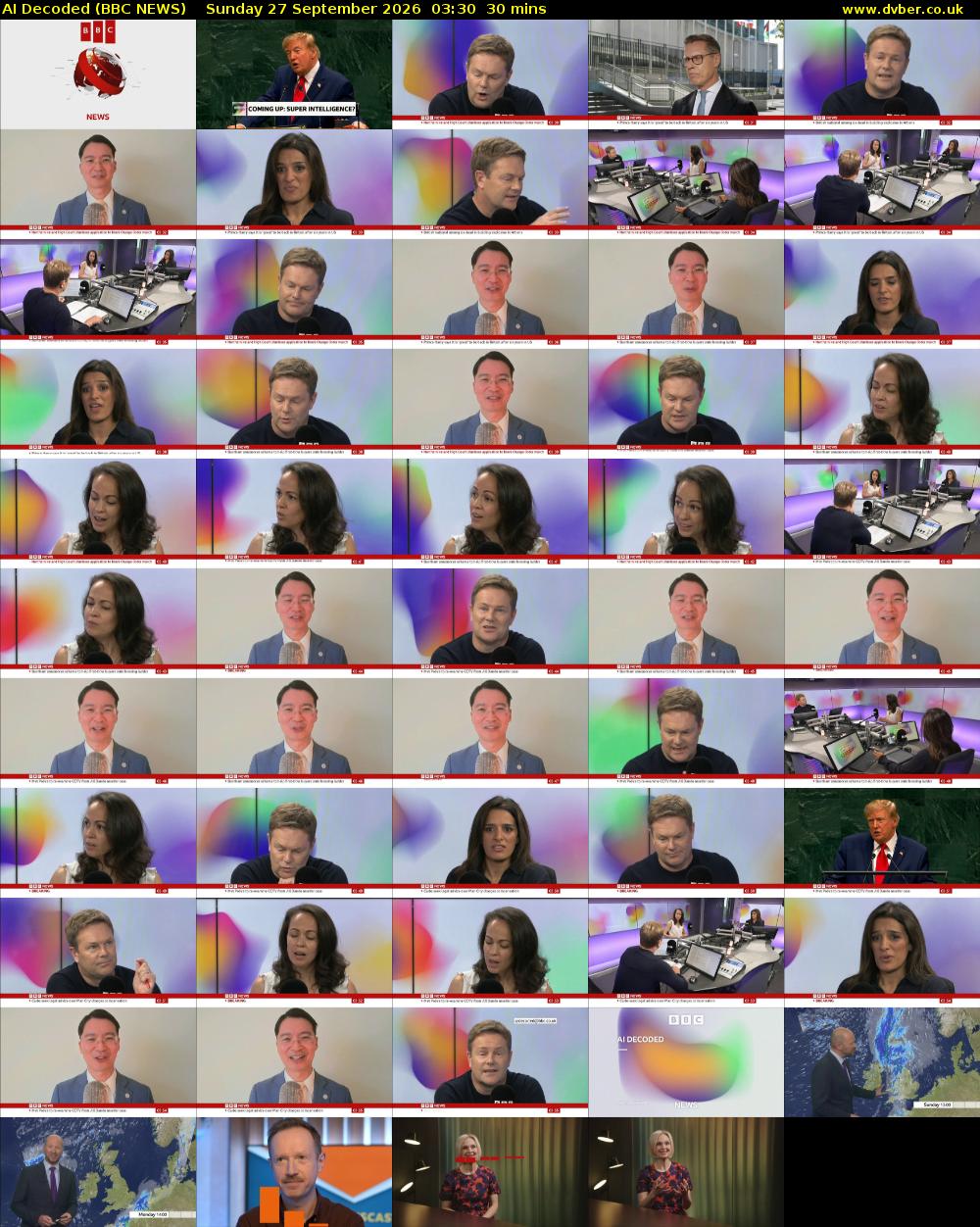 AI Decoded (BBC NEWS) Sunday 27 September 2026 03:30 - 04:00