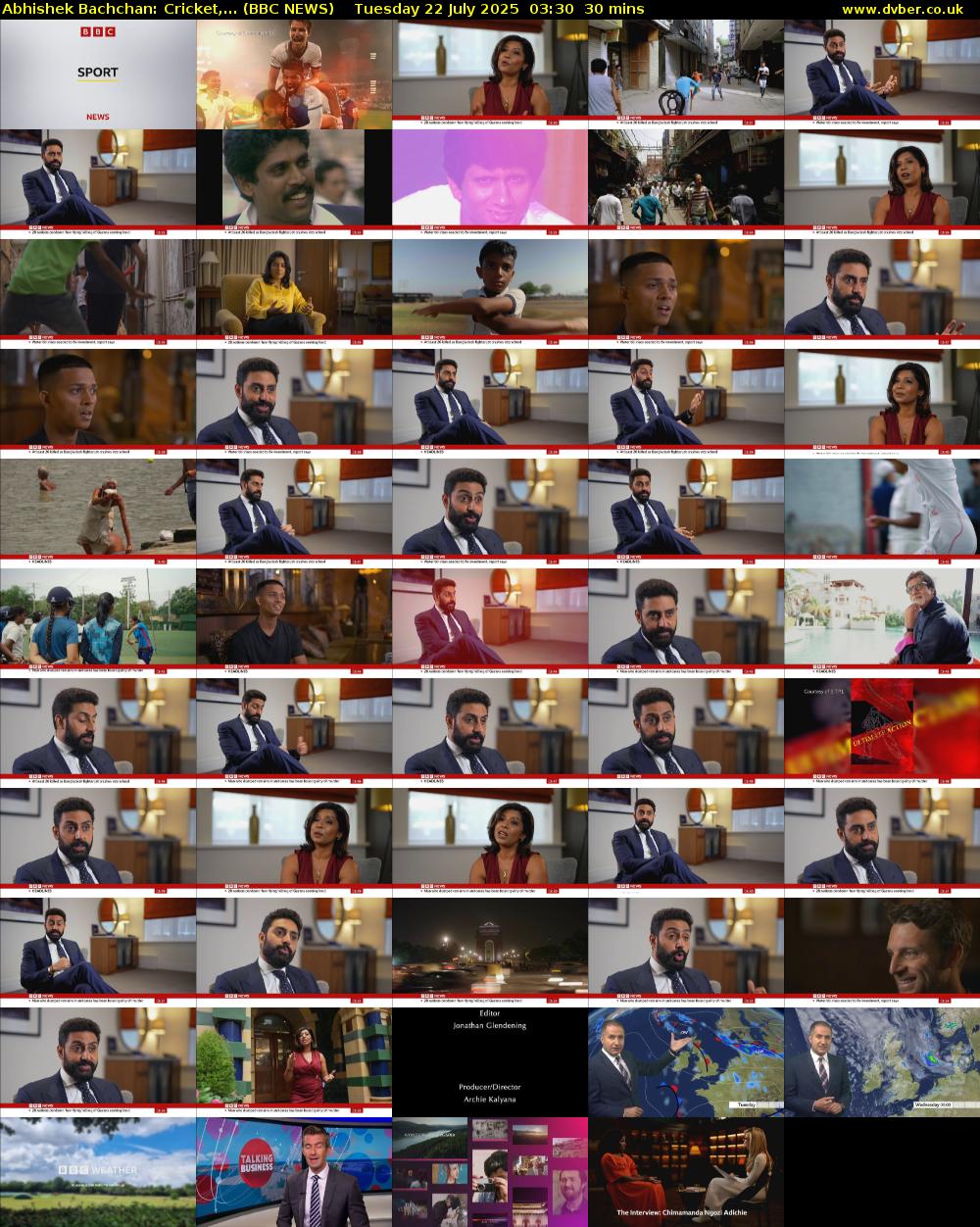 Abhishek Bachchan: Cricket,... (BBC NEWS) Tuesday 22 July 2025 03:30 - 04:00