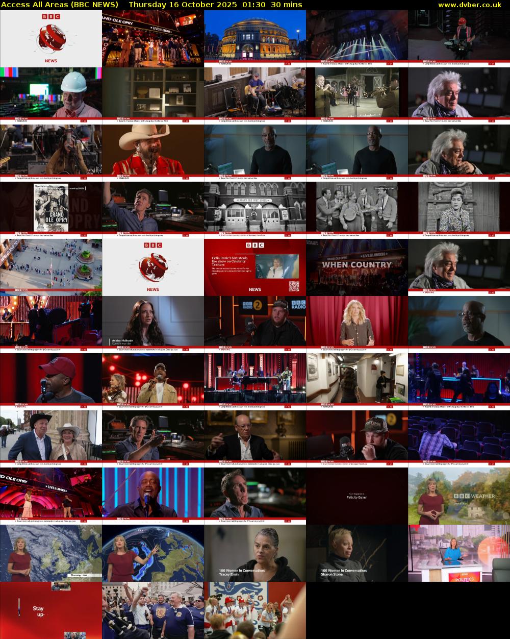 Access All Areas (BBC NEWS) Thursday 16 October 2025 01:30 - 02:00