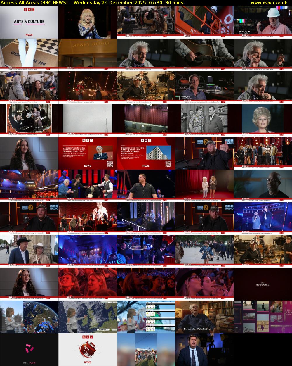 Access All Areas (BBC NEWS) Wednesday 24 December 2025 07:30 - 08:00