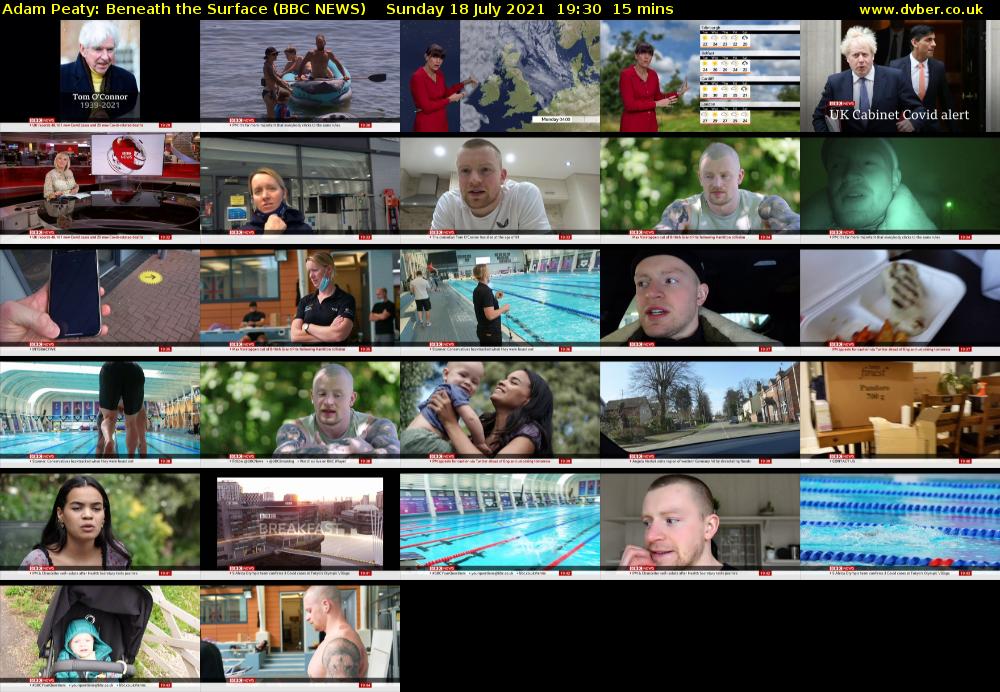 Adam Peaty: Beneath the Surface (BBC NEWS) Sunday 18 July 2021 19:30 - 19:45