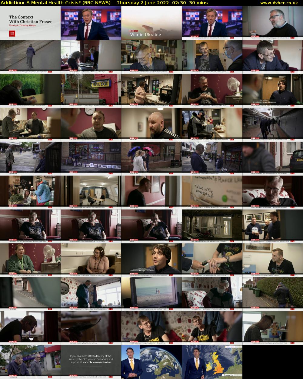 Addiction: A Mental Health Crisis? (BBC NEWS) Thursday 2 June 2022 02:30 - 03:00