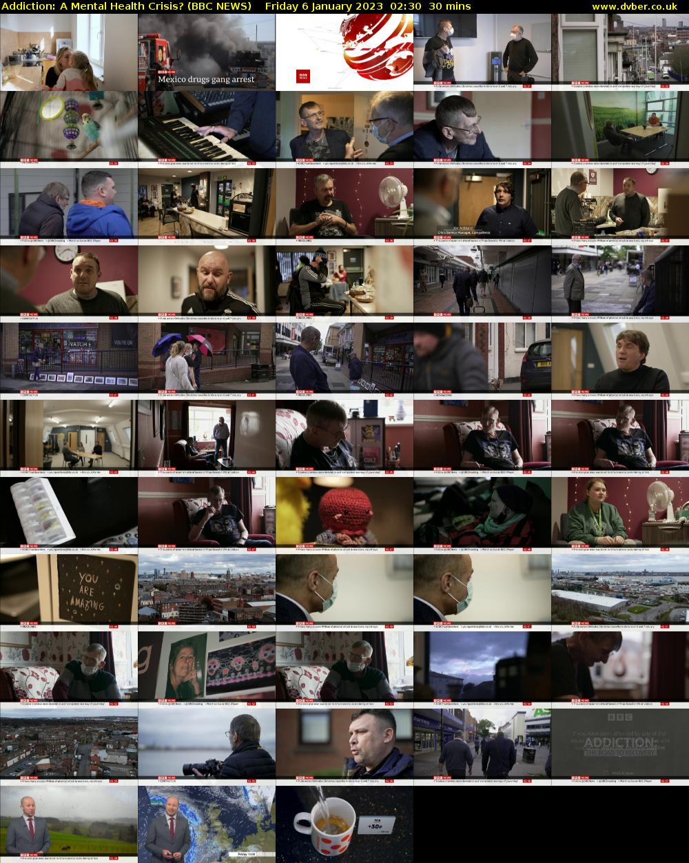 Addiction: A Mental Health Crisis? (BBC NEWS) Friday 6 January 2023 02:30 - 03:00