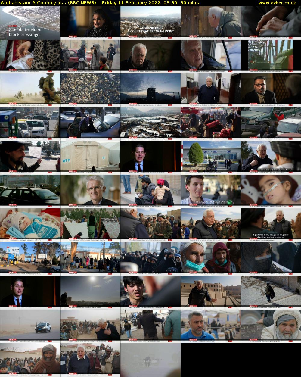 Afghanistan: A Country at... (BBC NEWS) Friday 11 February 2022 03:30 - 04:00