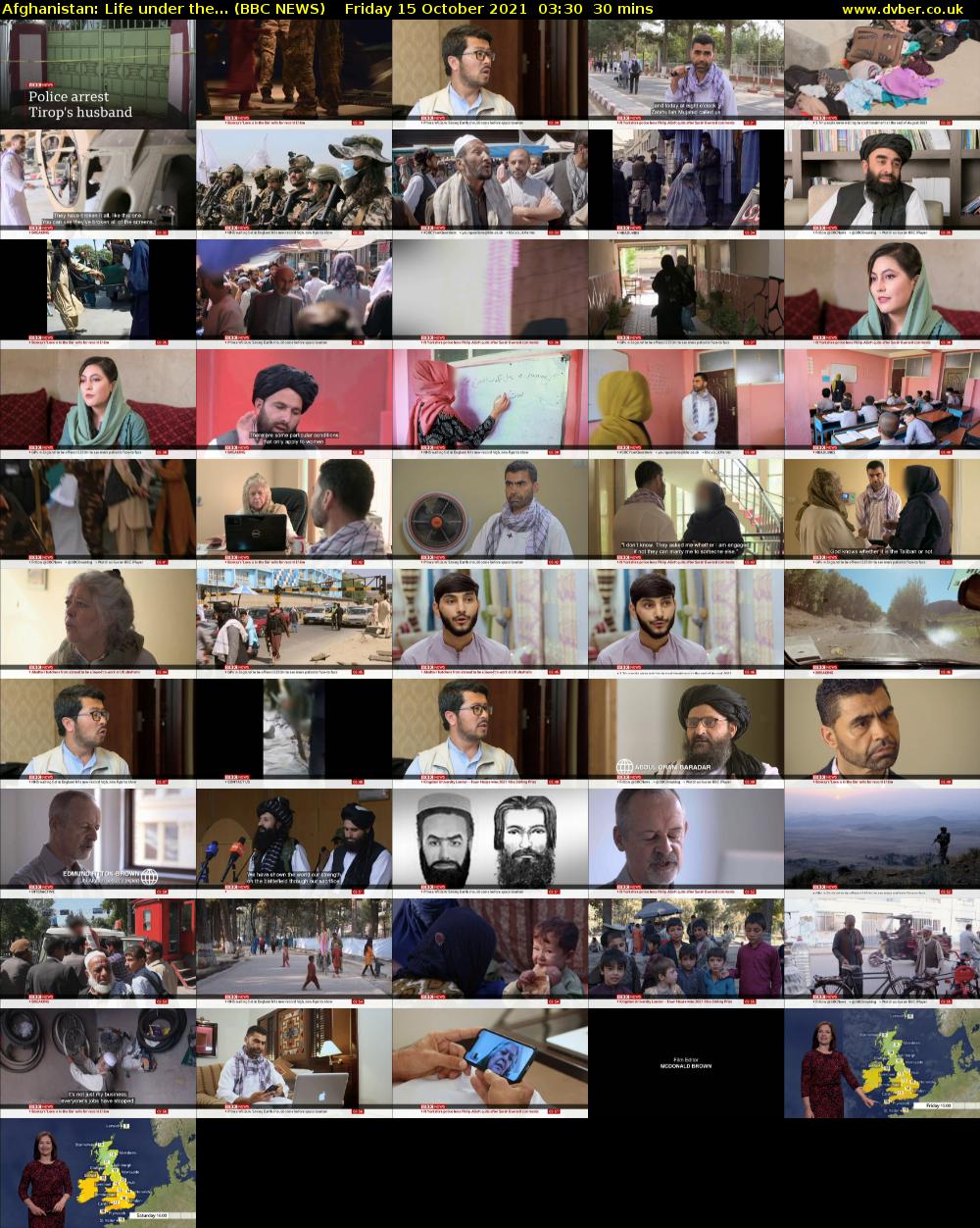 Afghanistan: Life under the... (BBC NEWS) Friday 15 October 2021 03:30 - 04:00