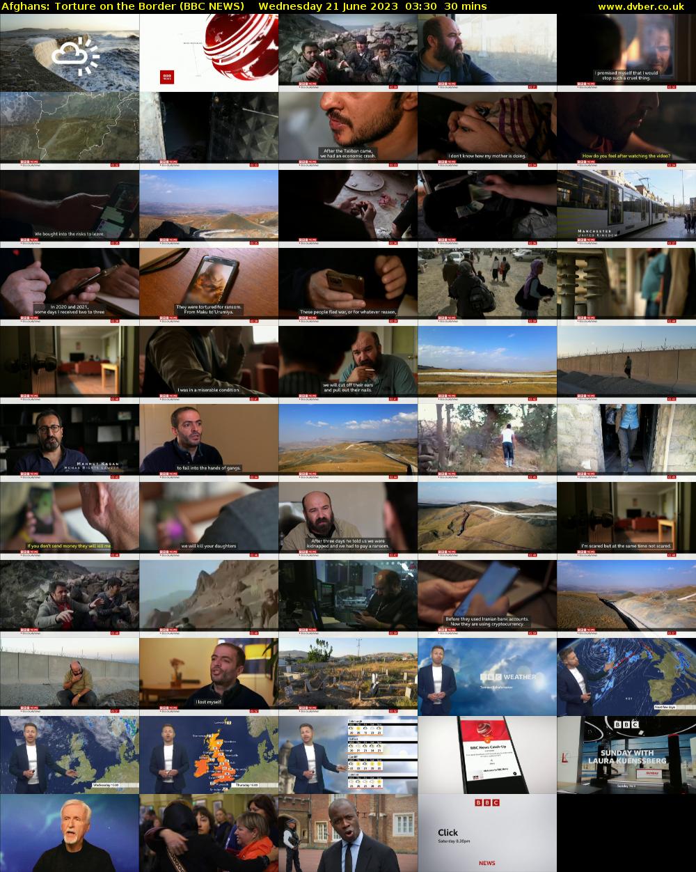 Afghans: Torture on the Border (BBC NEWS) Wednesday 21 June 2023 03:30 - 04:00