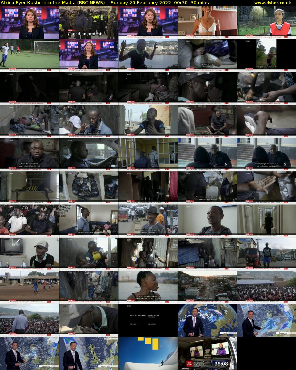 Africa Eye: Kush: Into the Mad... (BBC NEWS) Sunday 20 February 2022 00:30 - 01:00