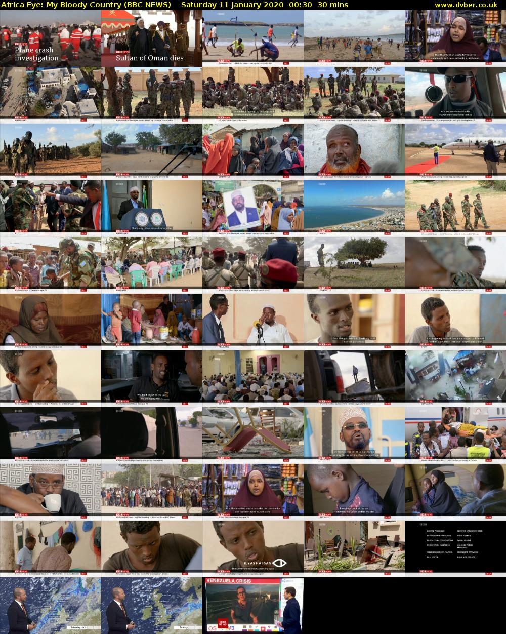 Africa Eye: My Bloody Country (BBC NEWS) Saturday 11 January 2020 00:30 - 01:00