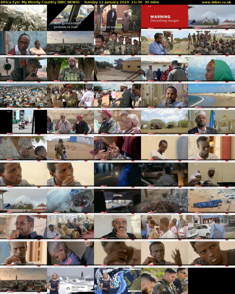 Africa Eye: My Bloody Country (BBC NEWS) Sunday 12 January 2020 21:30 - 22:00