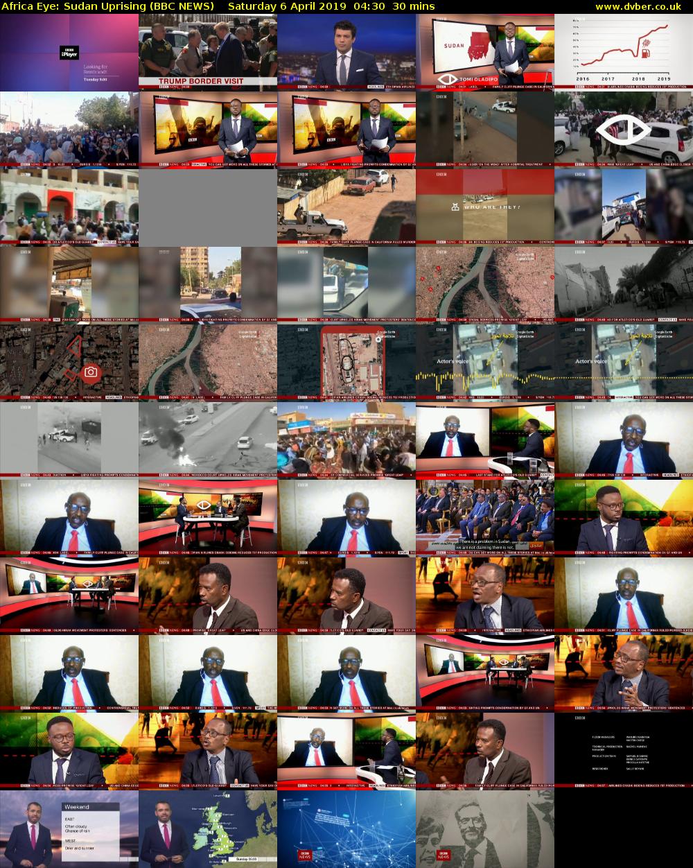 Africa Eye: Sudan Uprising (BBC NEWS) Saturday 6 April 2019 04:30 - 05:00