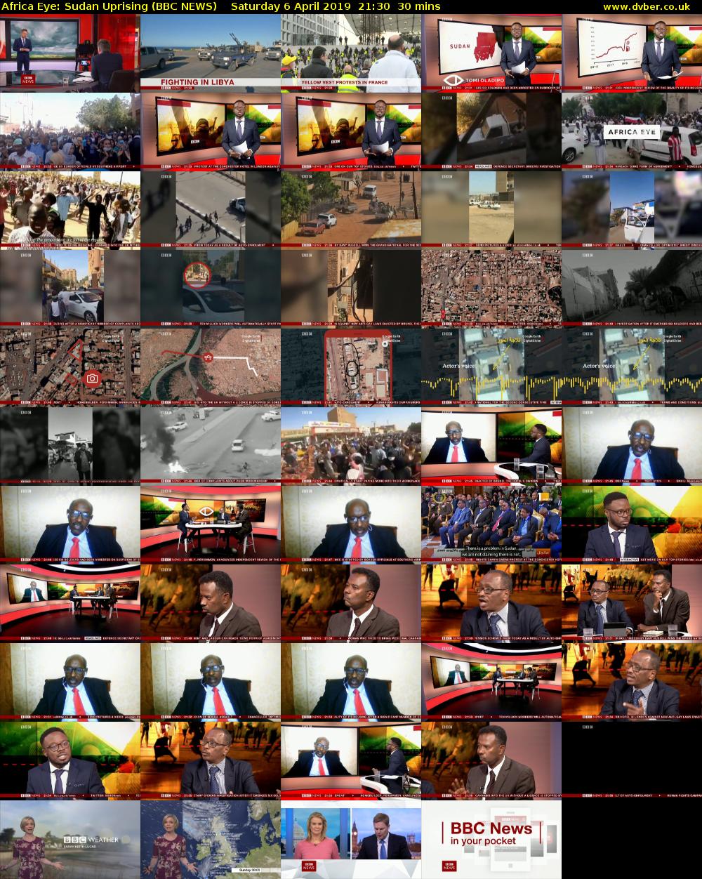 Africa Eye: Sudan Uprising (BBC NEWS) Saturday 6 April 2019 21:30 - 22:00