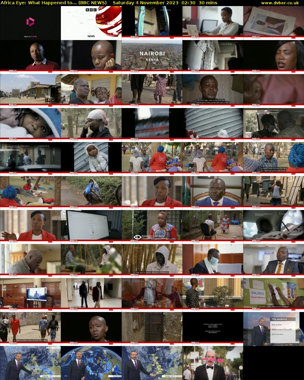 Africa Eye: What Happened to... (BBC NEWS) Saturday 4 November 2023 02:30 - 03:00