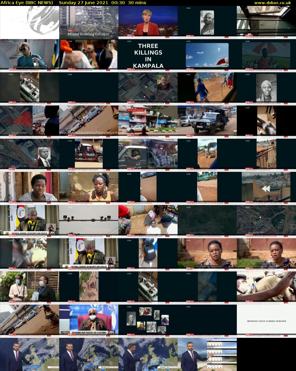 Africa Eye (BBC NEWS) Sunday 27 June 2021 00:30 - 01:00