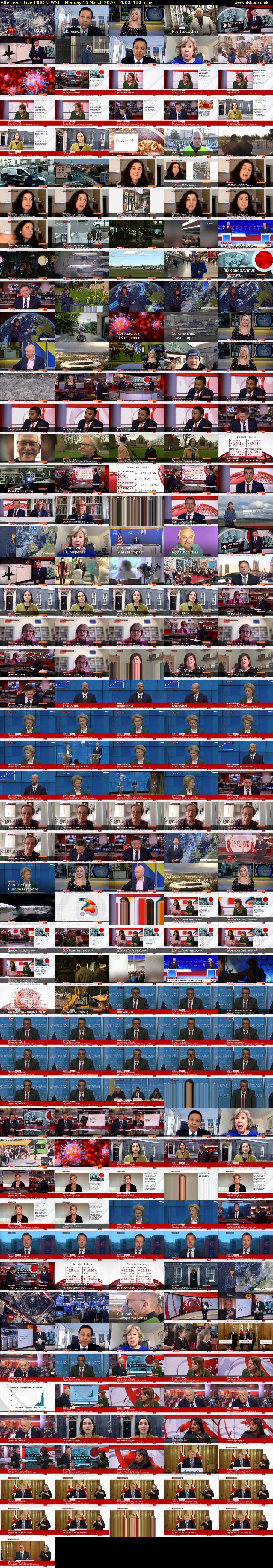 Afternoon Live (BBC NEWS) Monday 16 March 2020 14:00 - 17:00