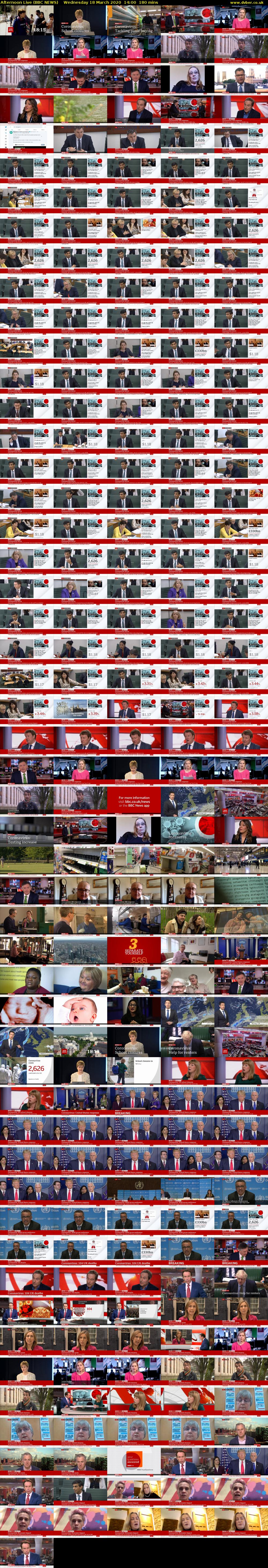 Afternoon Live (BBC NEWS) Wednesday 18 March 2020 14:00 - 17:00