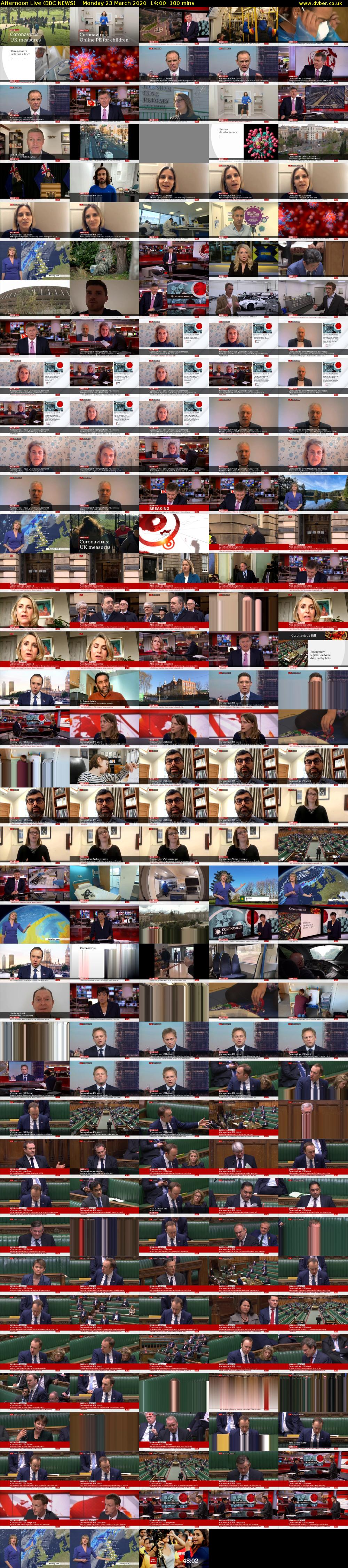 Afternoon Live (BBC NEWS) Monday 23 March 2020 14:00 - 17:00