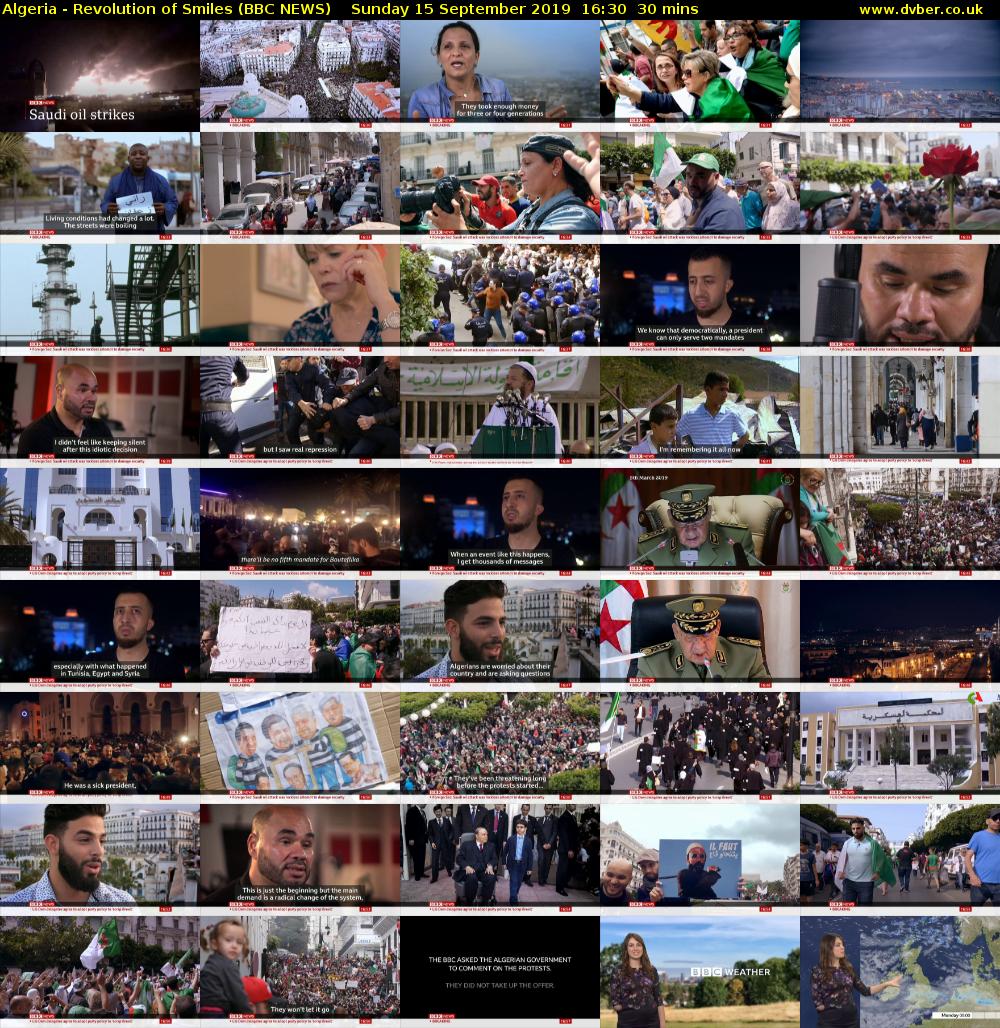 Algeria - Revolution of Smiles (BBC NEWS) Sunday 15 September 2019 16:30 - 17:00