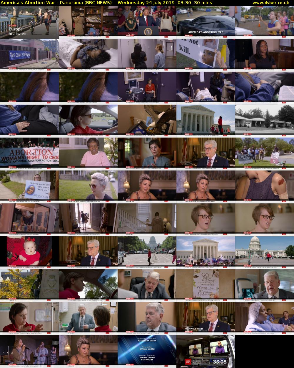 America's Abortion War - Panorama (BBC NEWS) Wednesday 24 July 2019 03:30 - 04:00