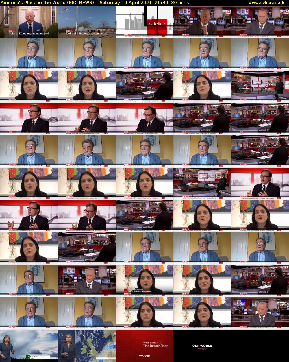 America's Place in the World (BBC NEWS) Saturday 10 April 2021 20:30 - 21:00