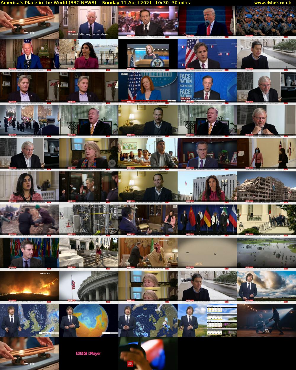 America's Place in the World (BBC NEWS) Sunday 11 April 2021 10:30 - 11:00
