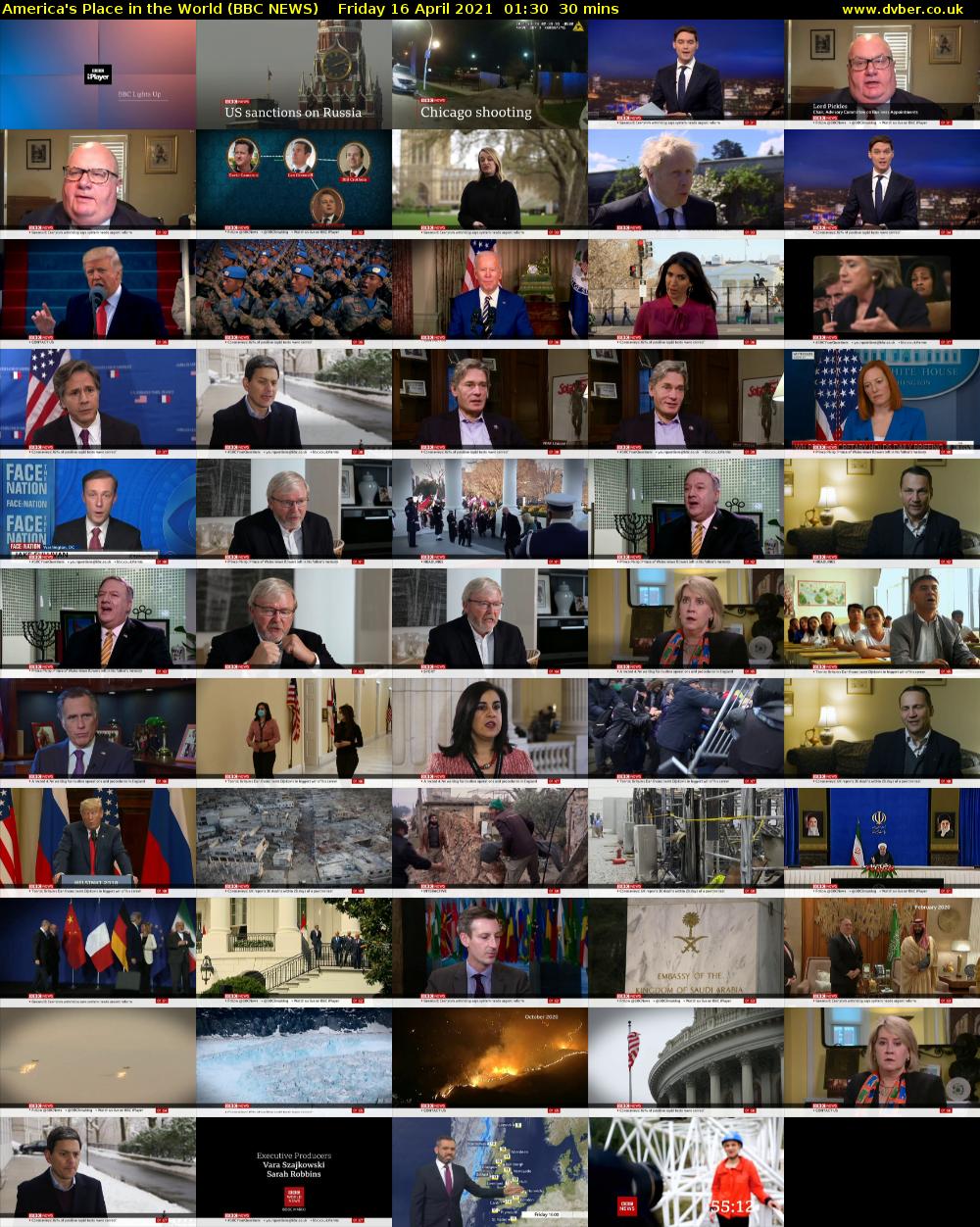 America's Place in the World (BBC NEWS) Friday 16 April 2021 01:30 - 02:00