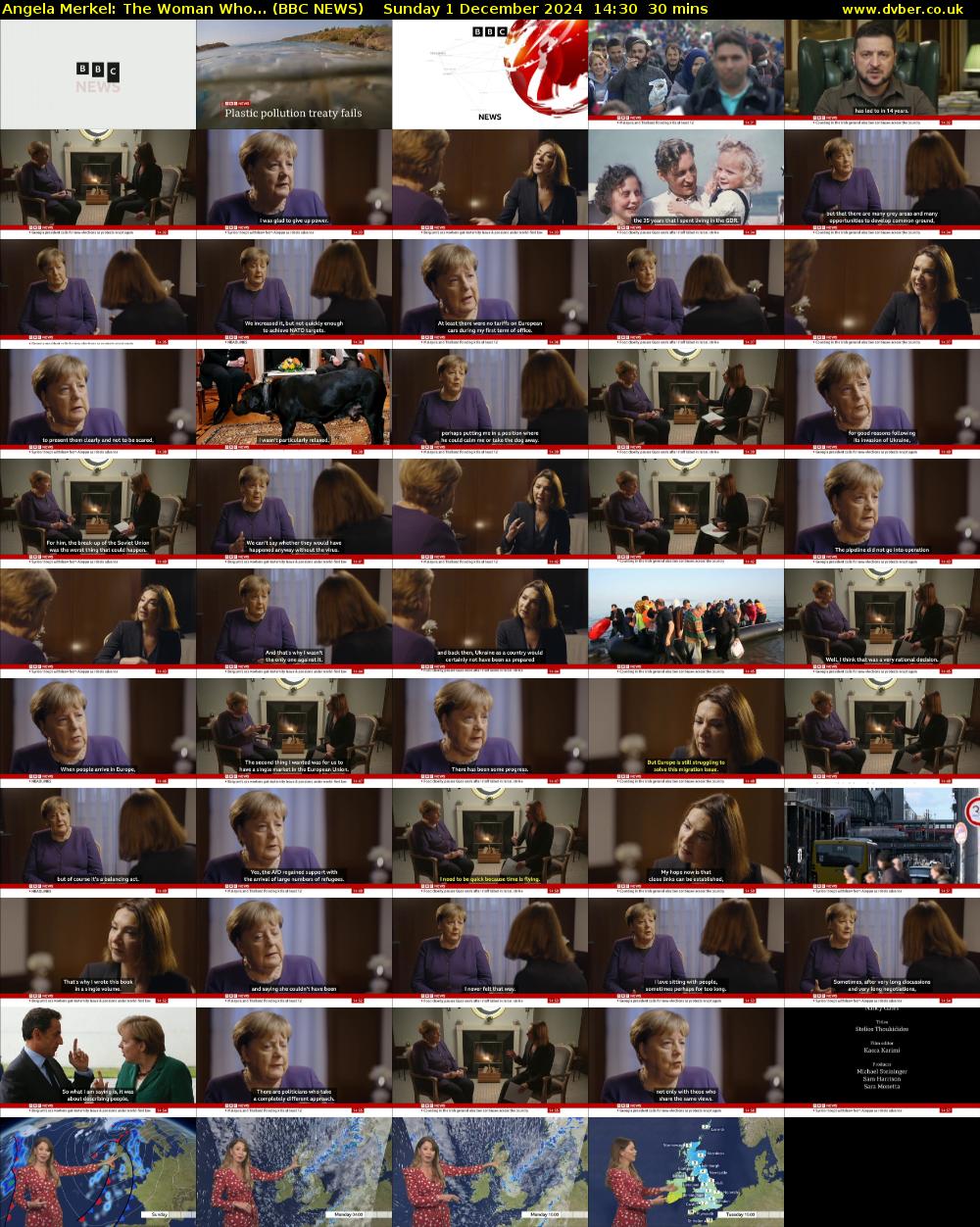 Angela Merkel: The Woman Who... (BBC NEWS) Sunday 1 December 2024 14:30 - 15:00