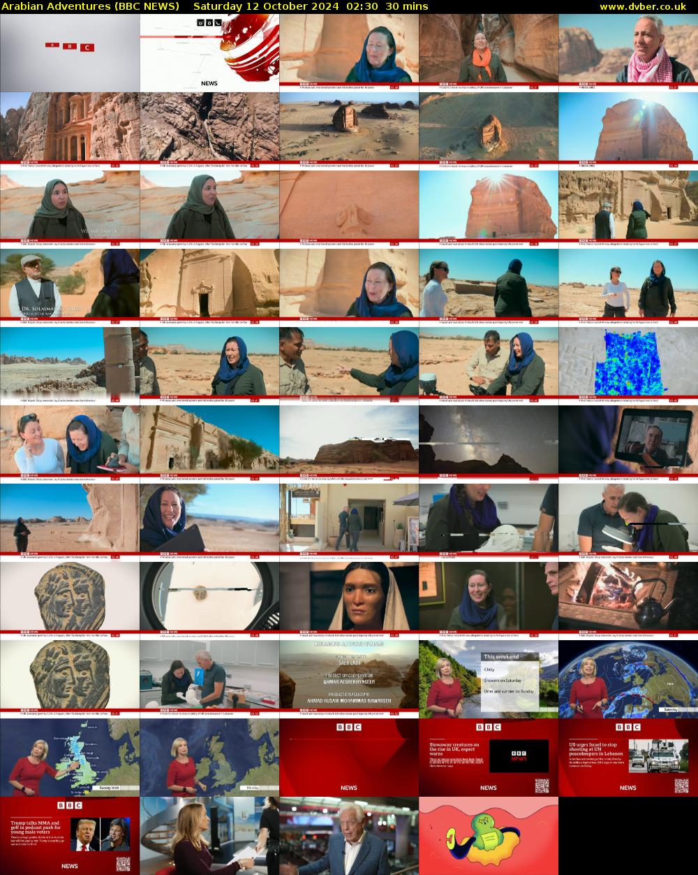 Arabian Adventures (BBC NEWS) Saturday 12 October 2024 02:30 - 03:00
