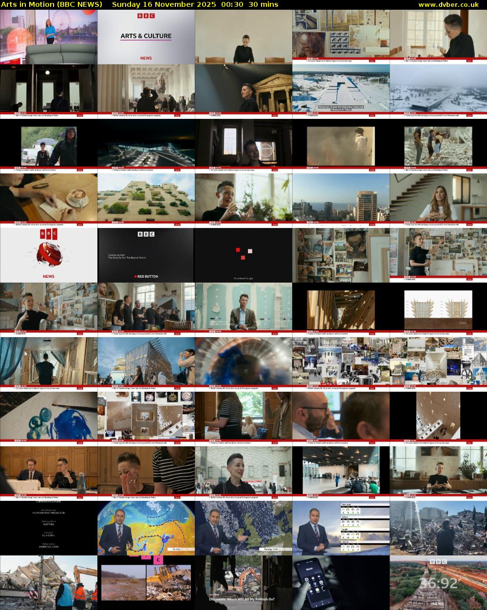 Arts in Motion (BBC NEWS) Sunday 16 November 2025 00:30 - 01:00