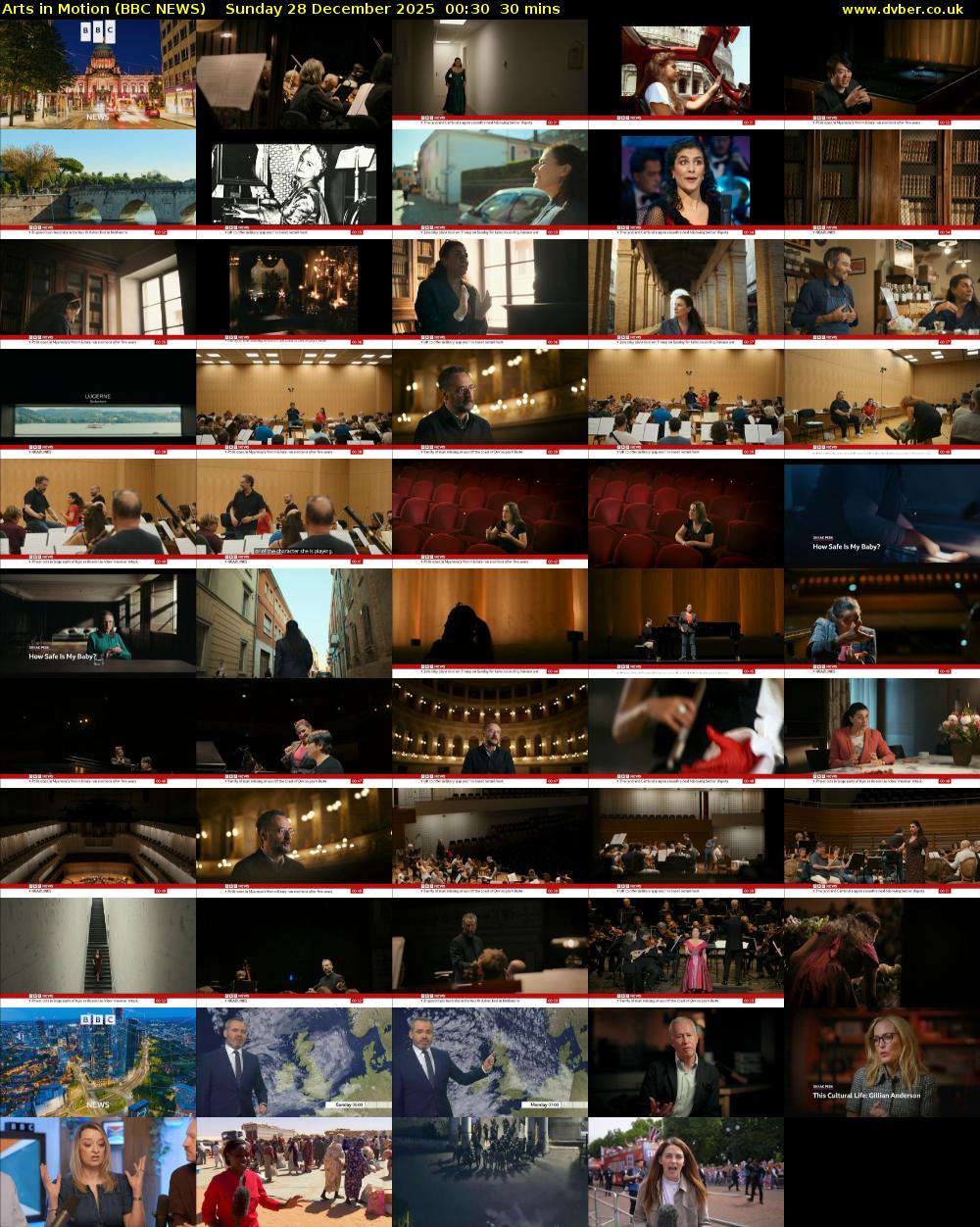 Arts in Motion (BBC NEWS) Sunday 28 December 2025 00:30 - 01:00