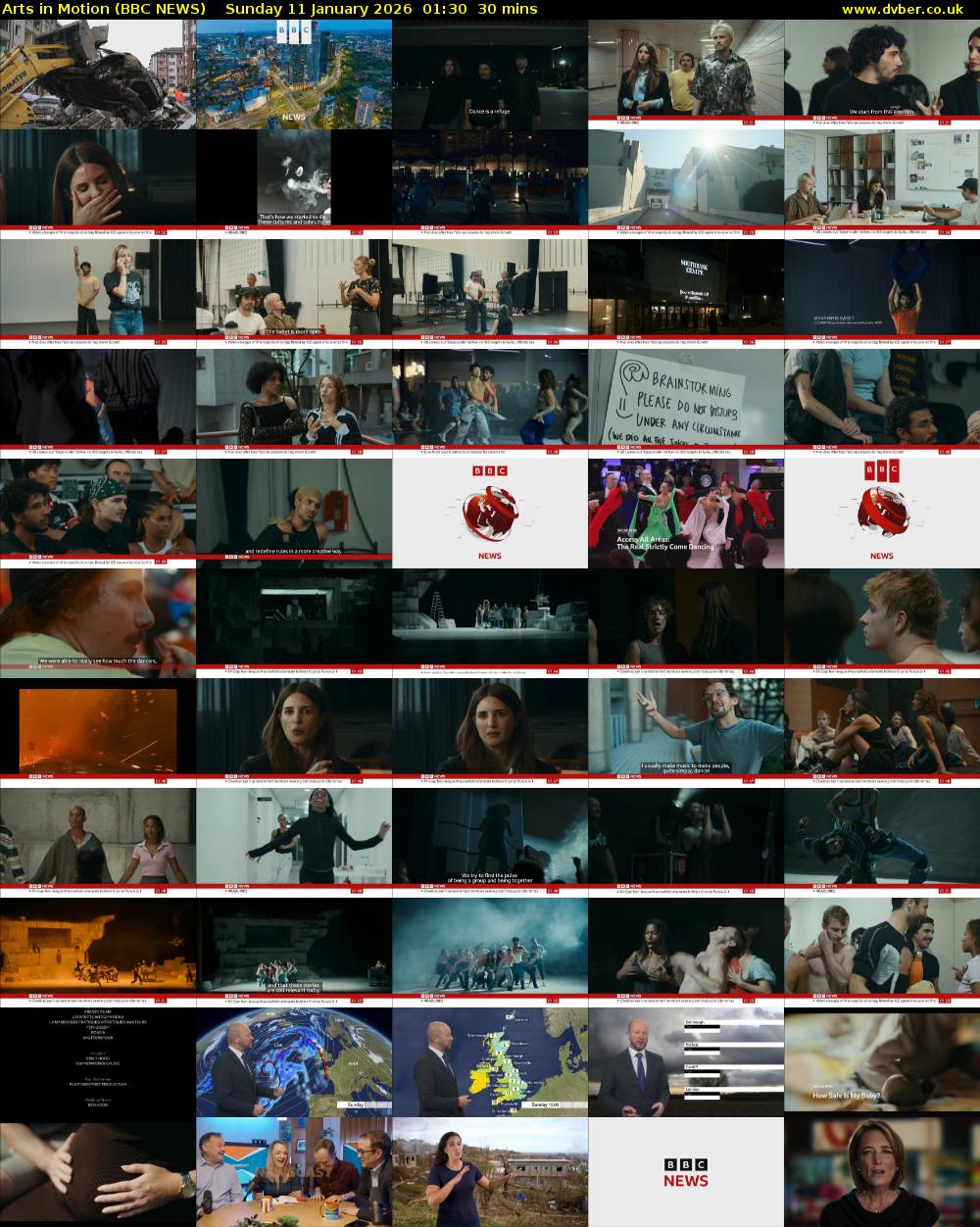 Arts in Motion (BBC NEWS) Sunday 11 January 2026 01:30 - 02:00