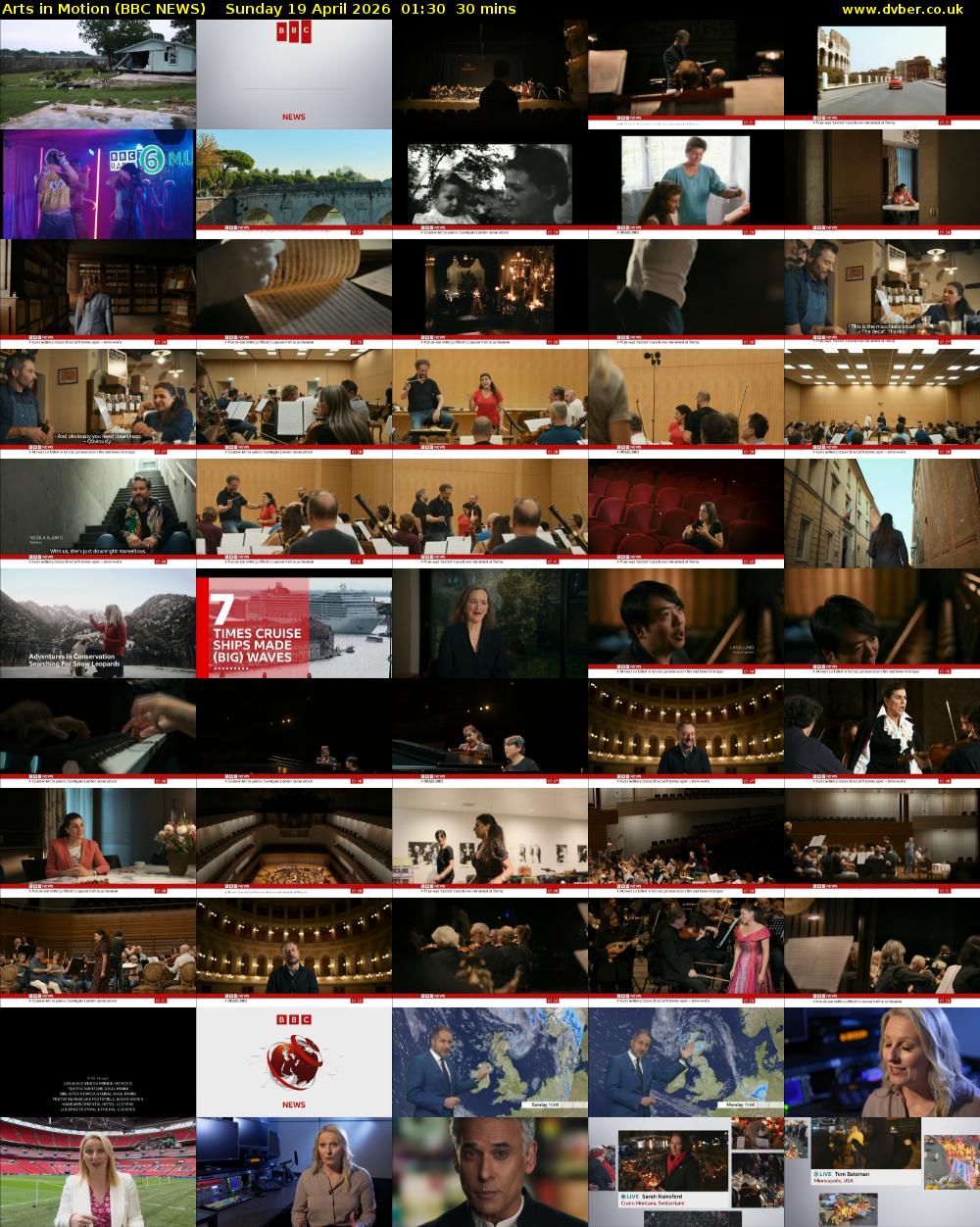Arts in Motion (BBC NEWS) Sunday 19 April 2026 01:30 - 02:00