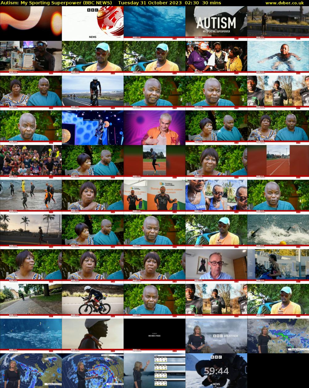Autism: My Sporting Superpower (BBC NEWS) Tuesday 31 October 2023 02:30 - 03:00