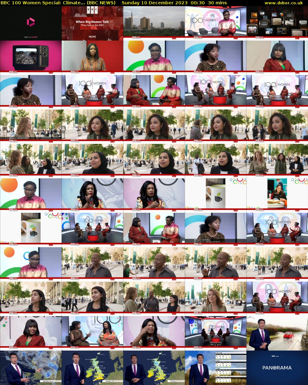 BBC 100 Women Special: Climate... (BBC NEWS) Sunday 10 December 2023 00:30 - 01:00