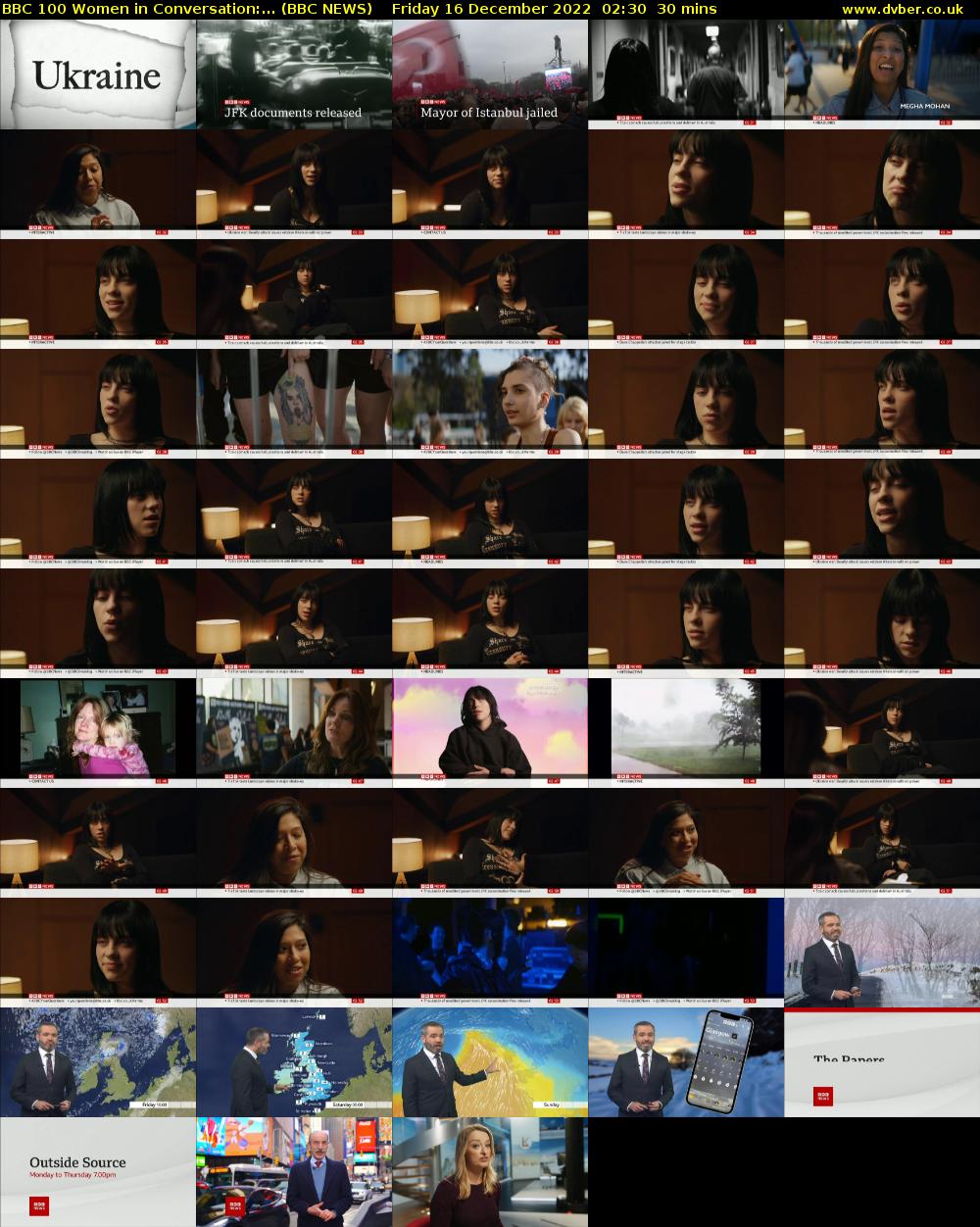 BBC 100 Women in Conversation:... (BBC NEWS) Friday 16 December 2022 02:30 - 03:00