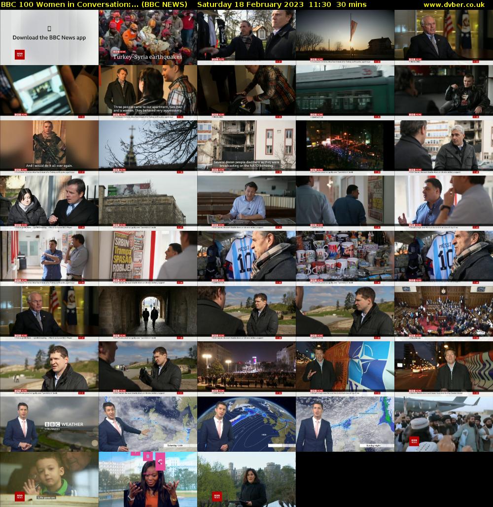 BBC 100 Women in Conversation:... (BBC NEWS) Saturday 18 February 2023 11:30 - 12:00