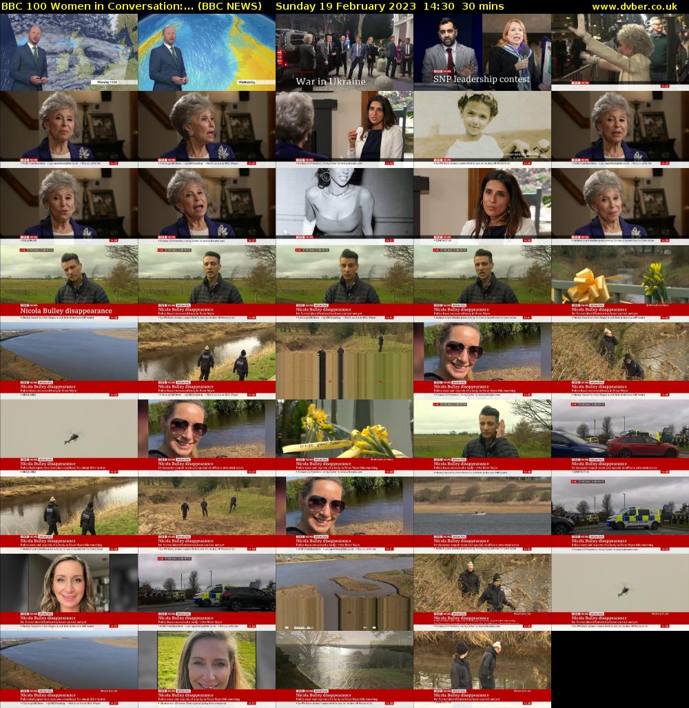 BBC 100 Women in Conversation:... (BBC NEWS) Sunday 19 February 2023 14:30 - 15:00