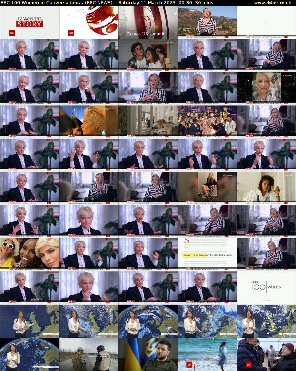 BBC 100 Women in Conversation:... (BBC NEWS) Saturday 11 March 2023 00:30 - 01:00