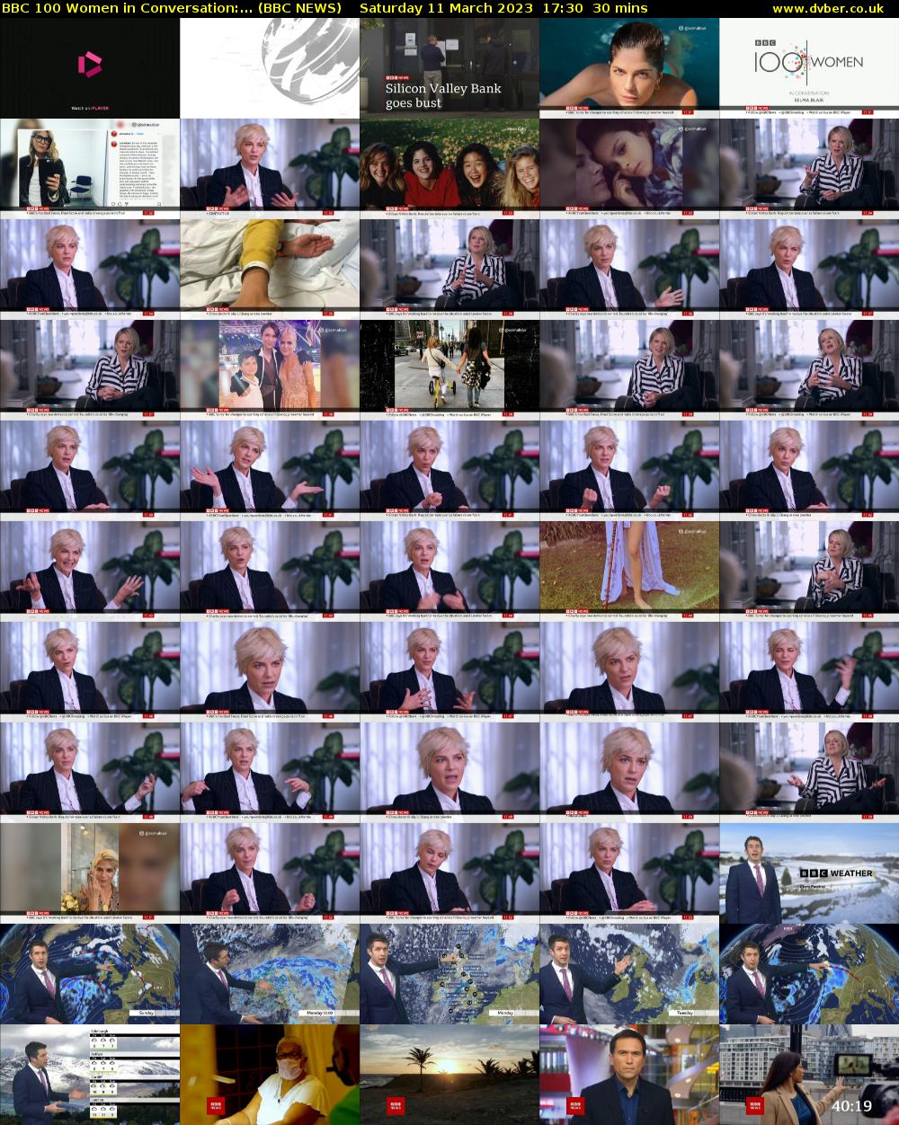 BBC 100 Women in Conversation:... (BBC NEWS) Saturday 11 March 2023 17:30 - 18:00