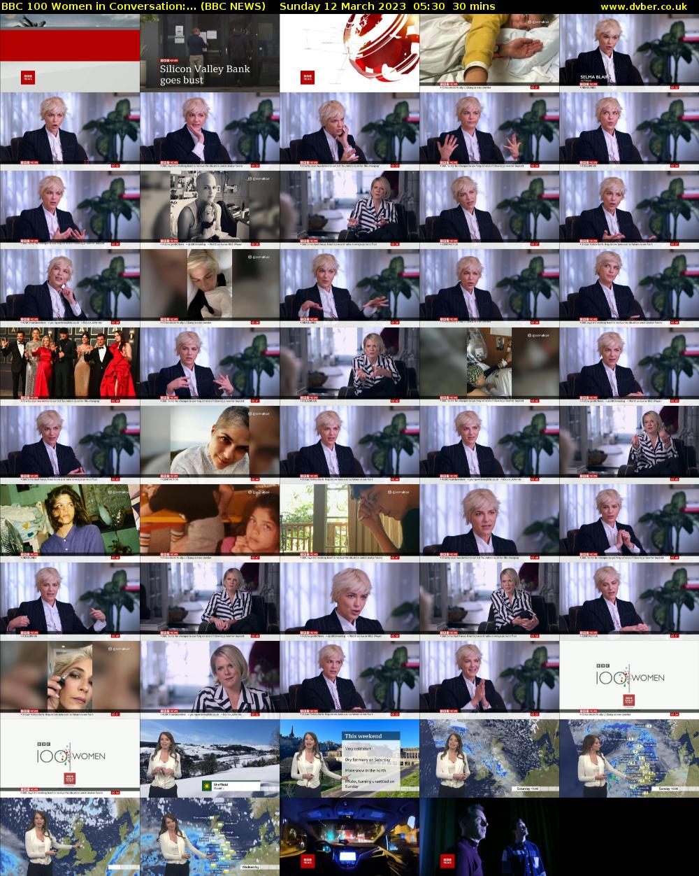 BBC 100 Women in Conversation:... (BBC NEWS) Sunday 12 March 2023 05:30 - 06:00