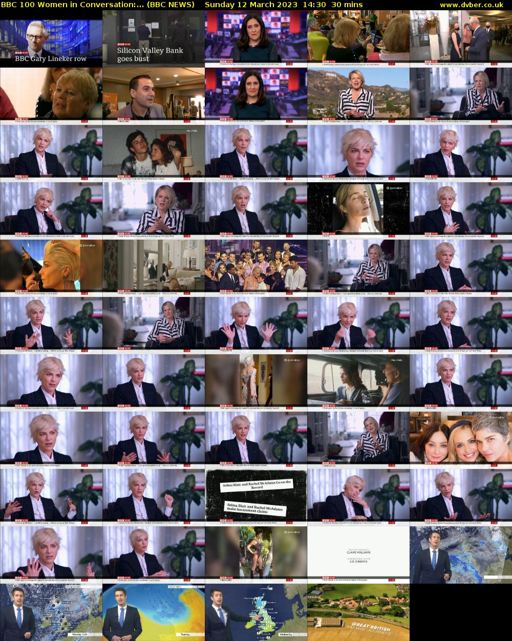 BBC 100 Women in Conversation:... (BBC NEWS) Sunday 12 March 2023 14:30 - 15:00