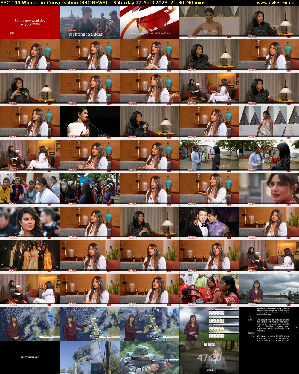 BBC 100 Women in Conversation (BBC NEWS) Saturday 22 April 2023 21:30 - 22:00