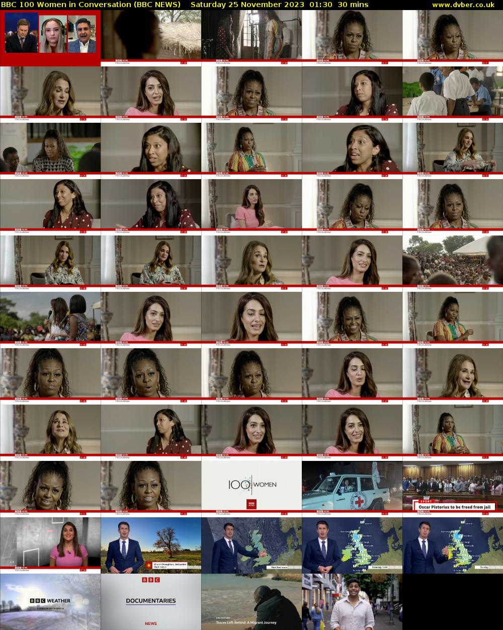 BBC 100 Women in Conversation (BBC NEWS) Saturday 25 November 2023 01:30 - 02:00