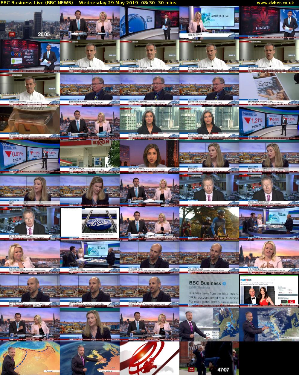 BBC Business Live (BBC NEWS) Wednesday 29 May 2019 08:30 - 09:00