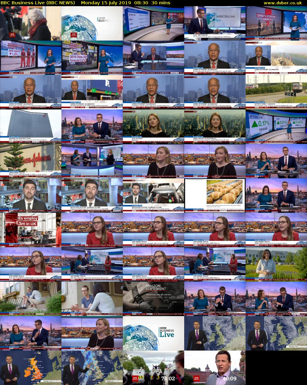 BBC Business Live (BBC NEWS) Monday 15 July 2019 08:30 - 09:00
