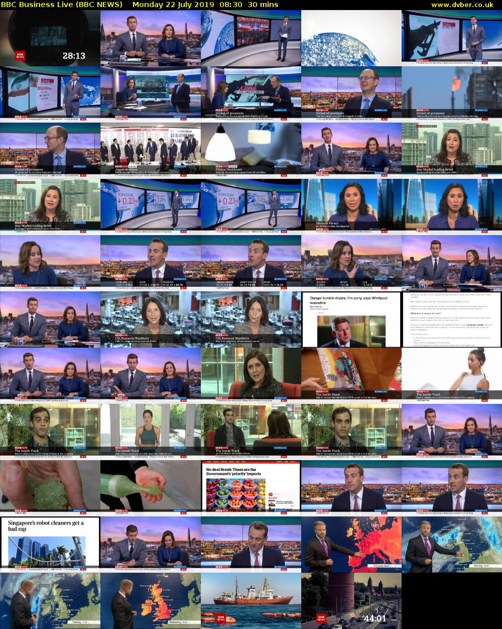 BBC Business Live (BBC NEWS) Monday 22 July 2019 08:30 - 09:00